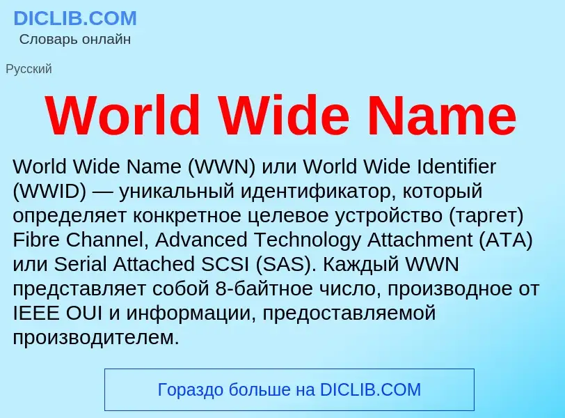 What is World Wide Name - definition