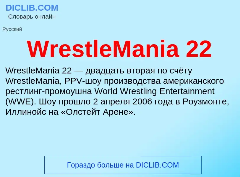 Che cos'è WrestleMania 22 - definizione