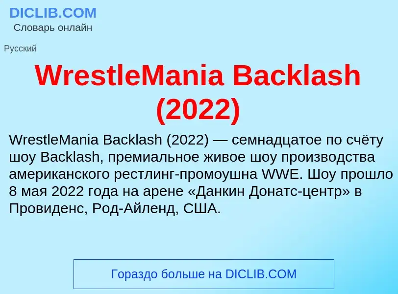 Τι είναι WrestleMania Backlash (2022) - ορισμός