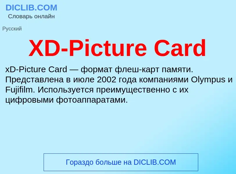 Che cos'è XD-Picture Card - definizione