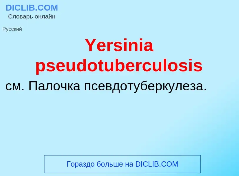 What is Yersinia pseudotuberculosis - meaning and definition