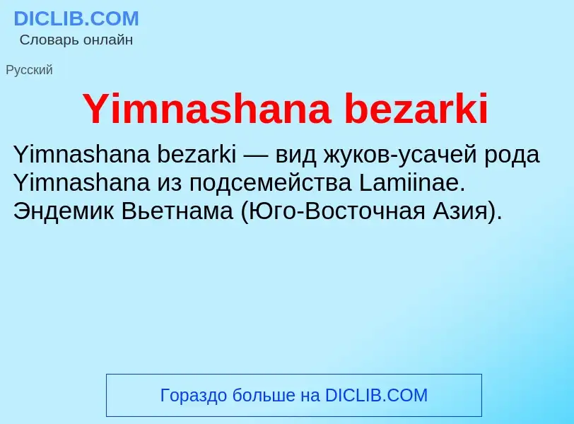 What is Yimnashana bezarki - definition