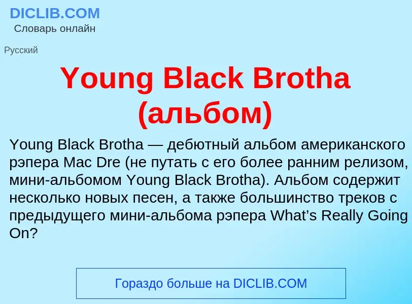 Τι είναι Young Black Brotha (альбом) - ορισμός