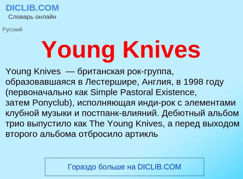 Che cos'è Young Knives - definizione