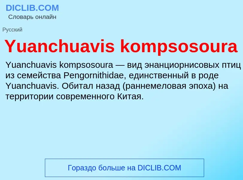 Che cos'è Yuanchuavis kompsosoura - definizione