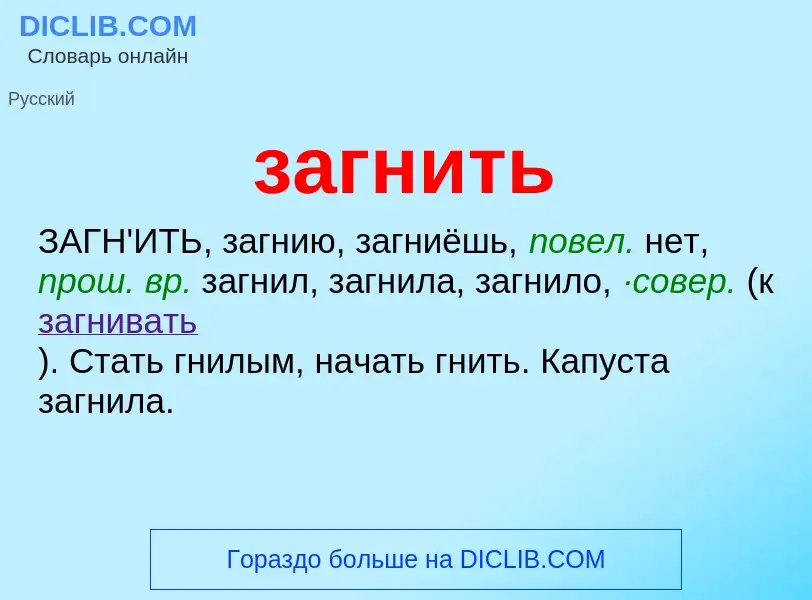 Wat is загнить - definition