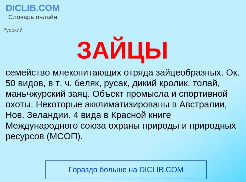 ¿Qué es ЗАЙЦЫ? - significado y definición
