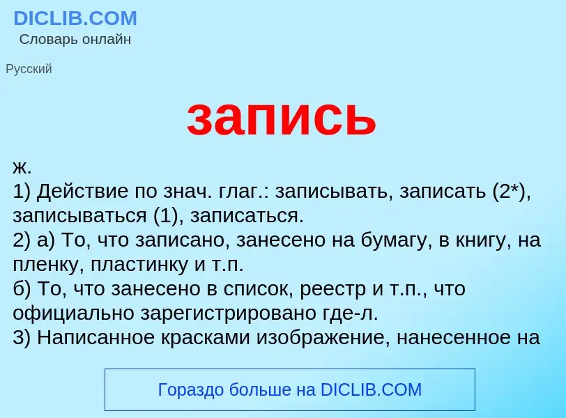 Что такое запись - определение