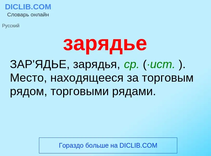 ¿Qué es зарядье? - significado y definición