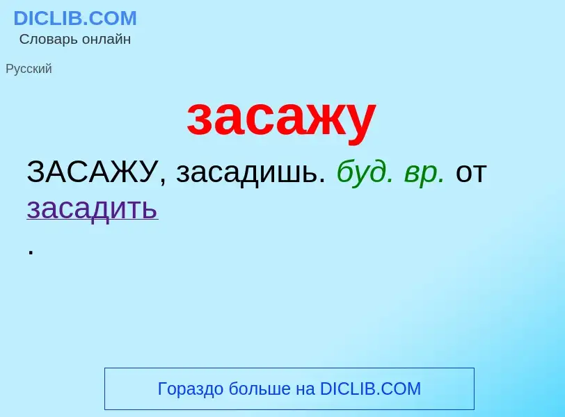 Что такое засажу - определение