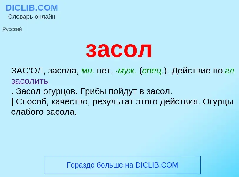 What is засол - meaning and definition