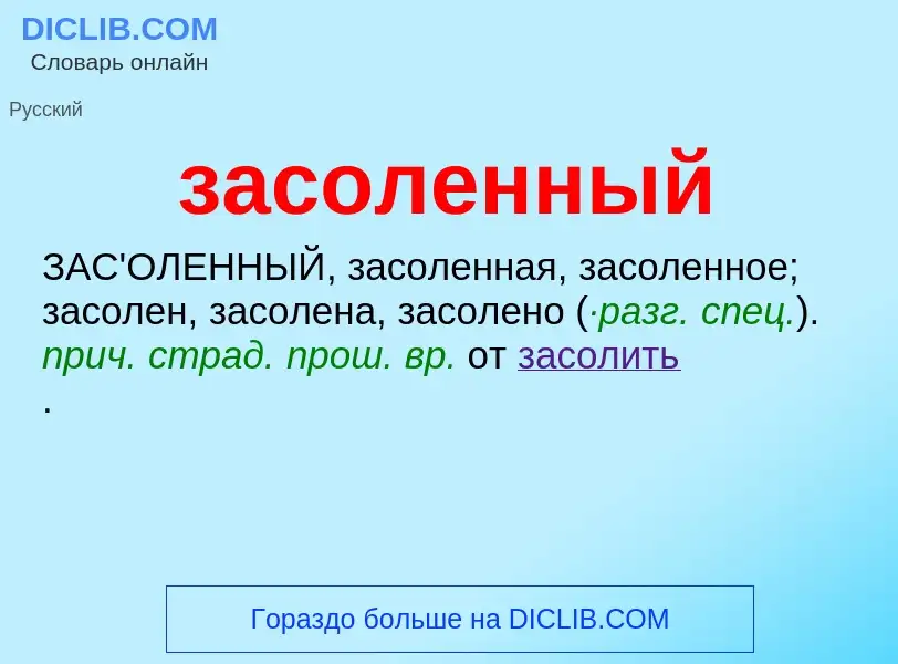 ¿Qué es засоленный? - significado y definición