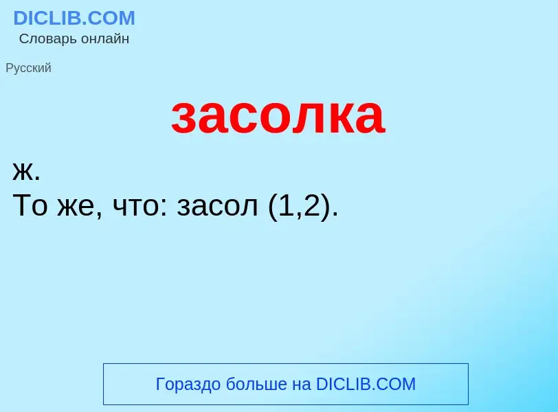 What is засолка - meaning and definition