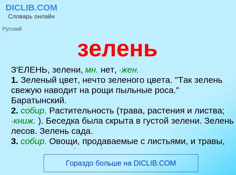 Wat is зелень - definition