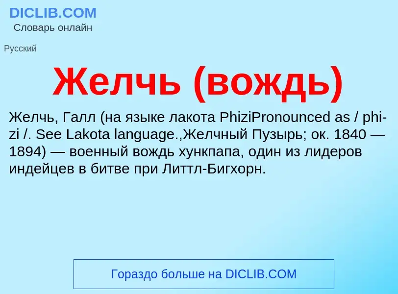 ¿Qué es Желчь (вождь)? - significado y definición