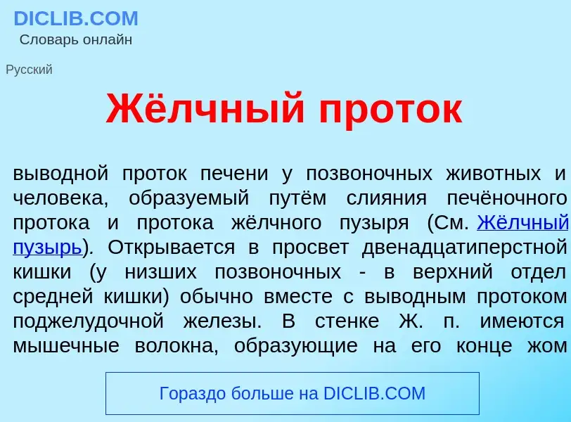 Che cos'è Жёлчный прот<font color="red">о</font>к - definizione