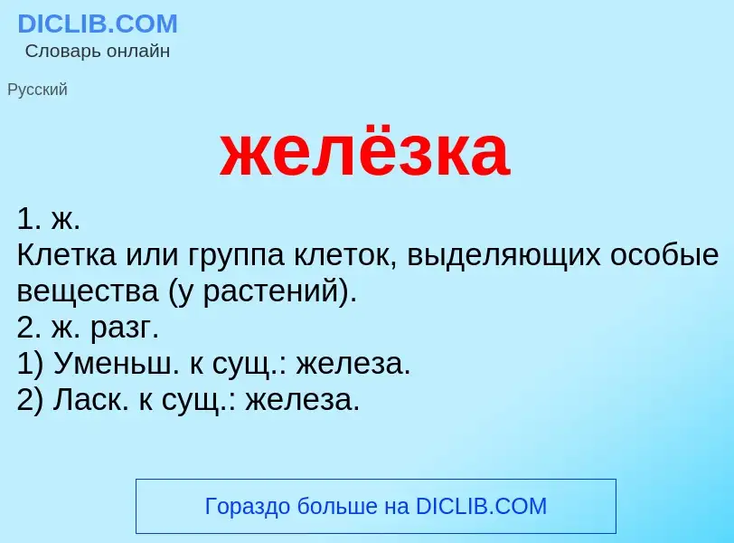 What is желёзка - meaning and definition