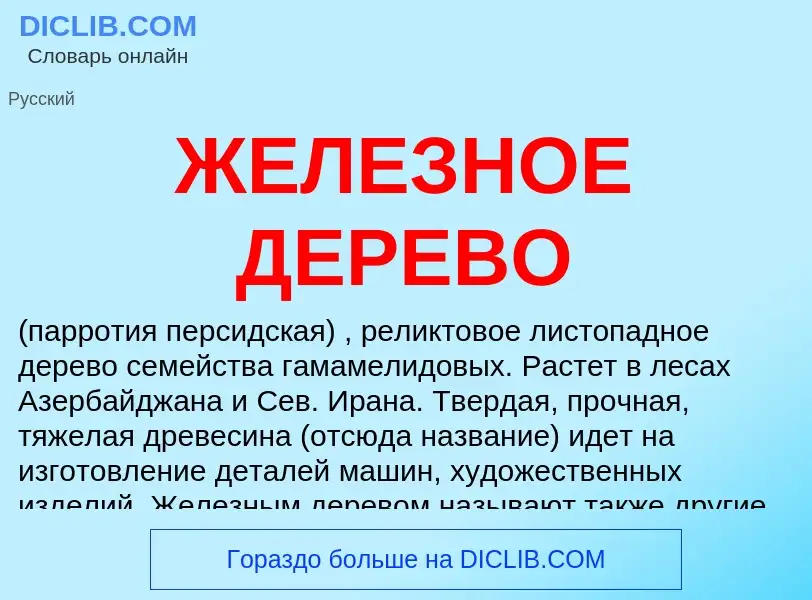 ¿Qué es ЖЕЛЕЗНОЕ ДЕРЕВО? - significado y definición