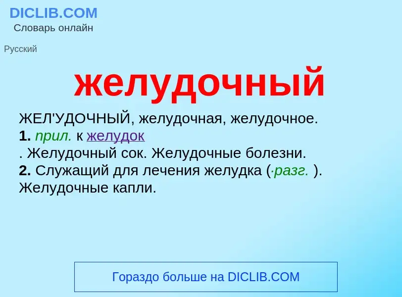 ¿Qué es желудочный? - significado y definición