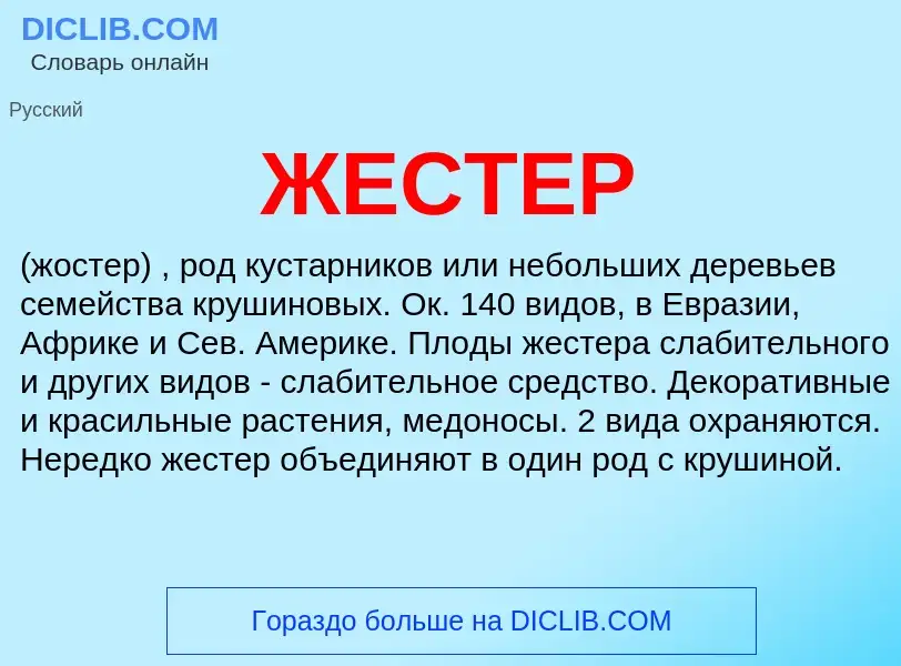 Wat is ЖЕСТЕР - definition