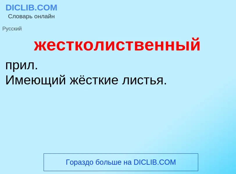 ¿Qué es жестколиственный? - significado y definición