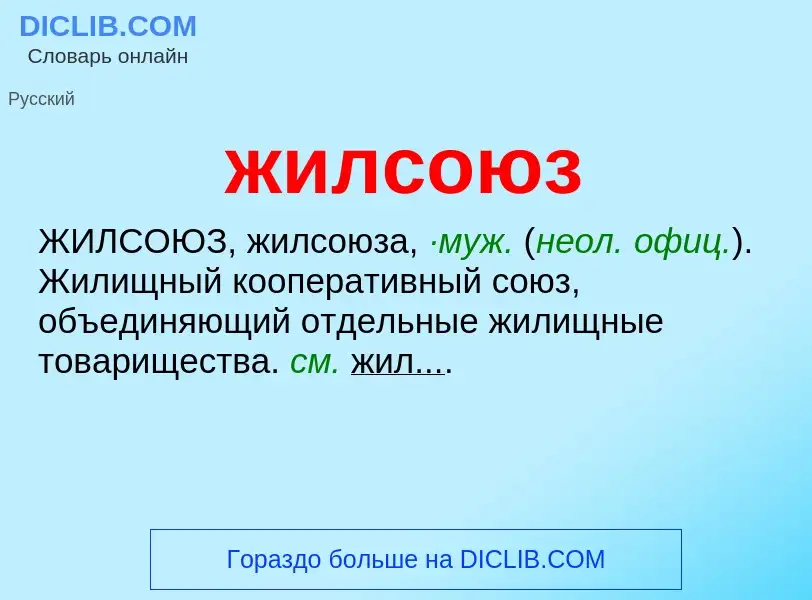 Wat is жилсоюз - definition