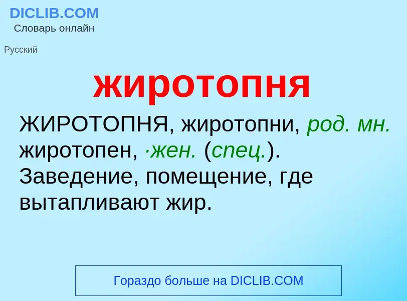 ¿Qué es жиротопня? - significado y definición