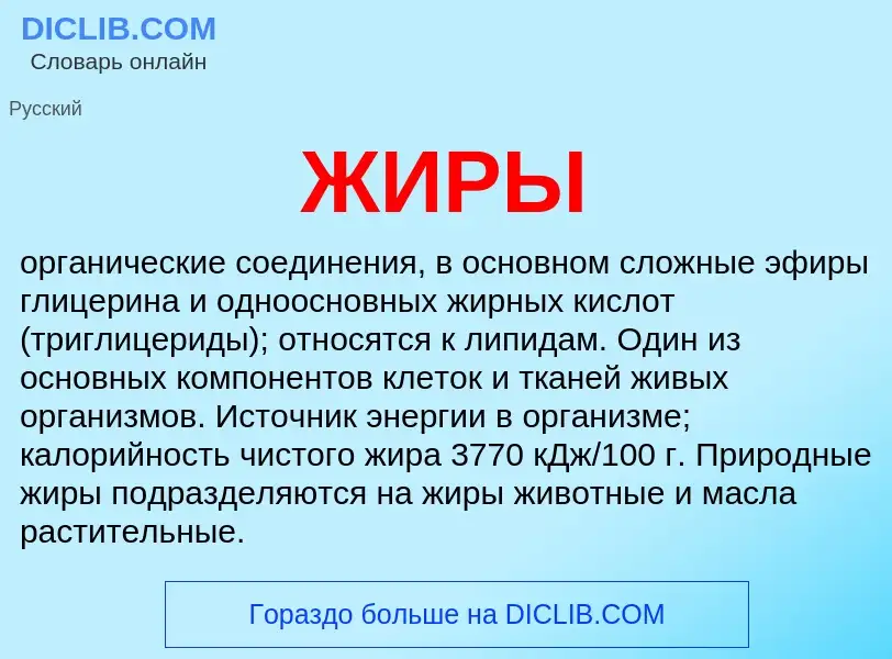 What is ЖИРЫ - definition