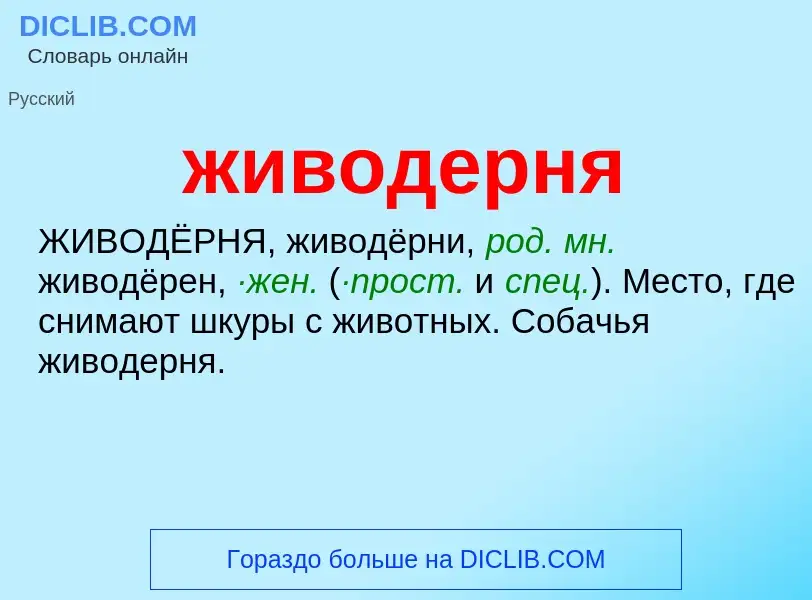 Wat is живодерня - definition