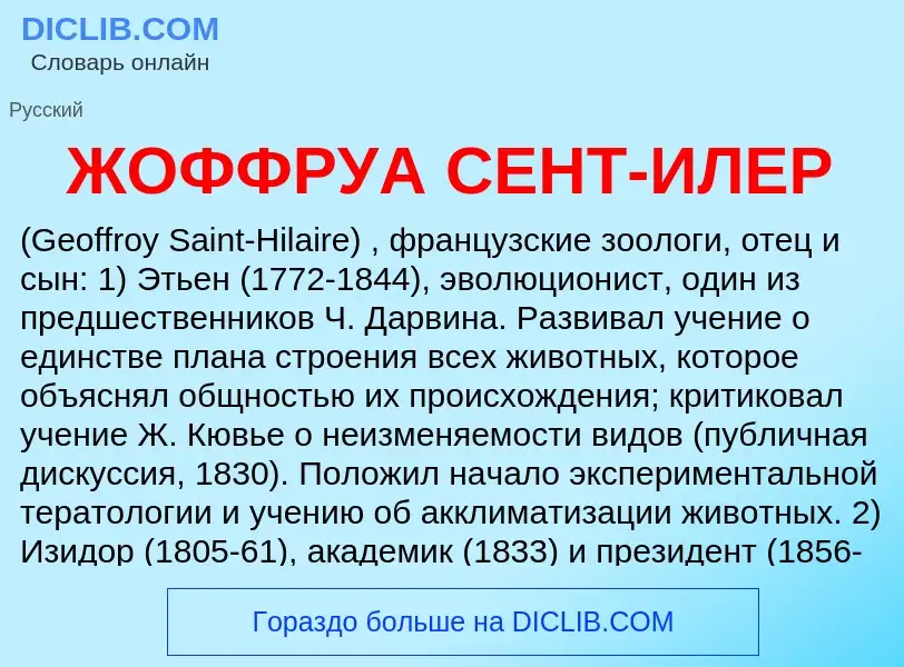 Che cos'è ЖОФФРУА СЕНТ-ИЛЕР - definizione