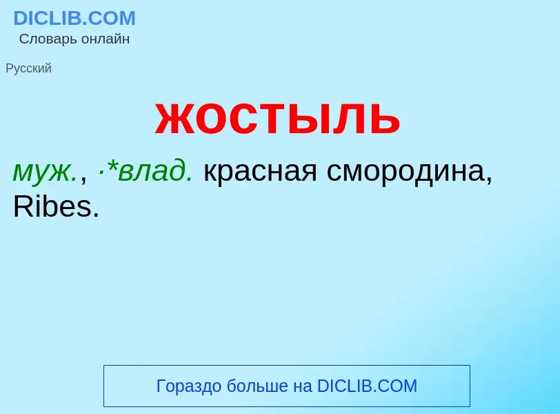 What is жостыль - definition