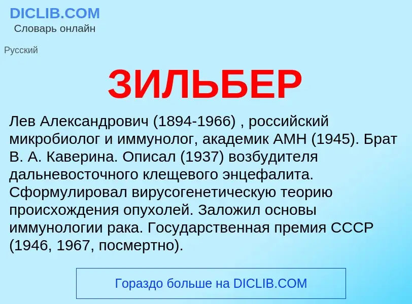 What is ЗИЛЬБЕР - meaning and definition