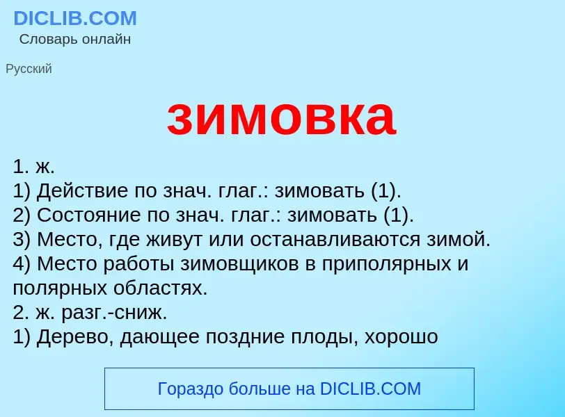 Wat is зимовка - definition