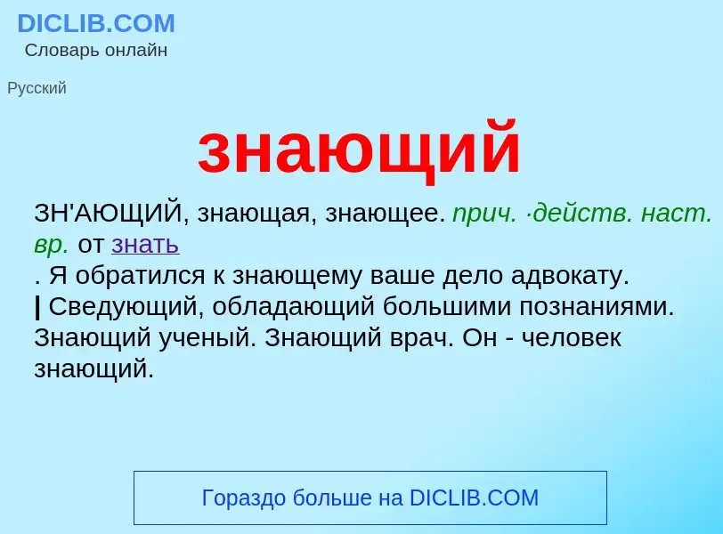 Wat is знающий - definition