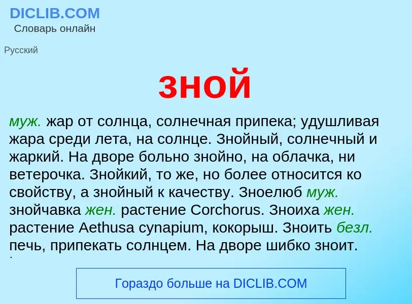 Wat is зной - definition