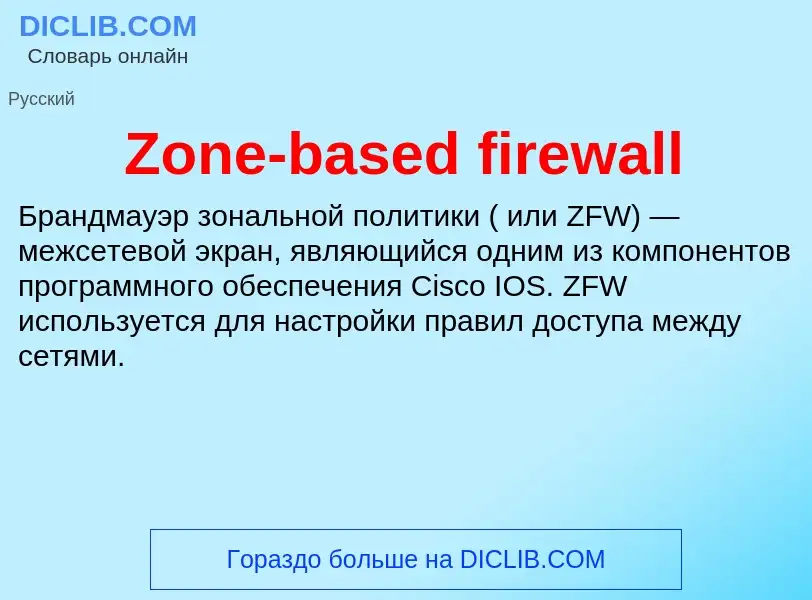 What is Zone-based firewall - meaning and definition