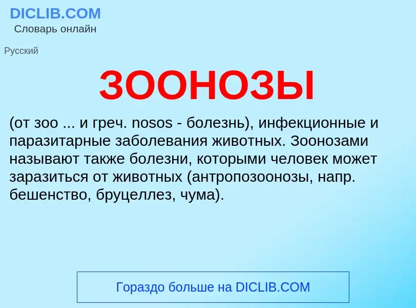 ¿Qué es ЗООНОЗЫ? - significado y definición