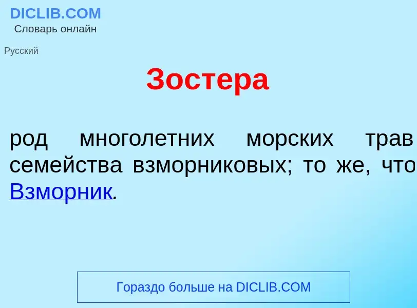 What is Зост<font color="red">е</font>ра - definition