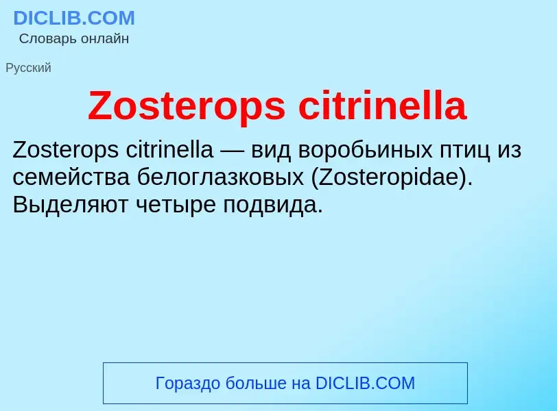 Что такое Zosterops citrinella - определение