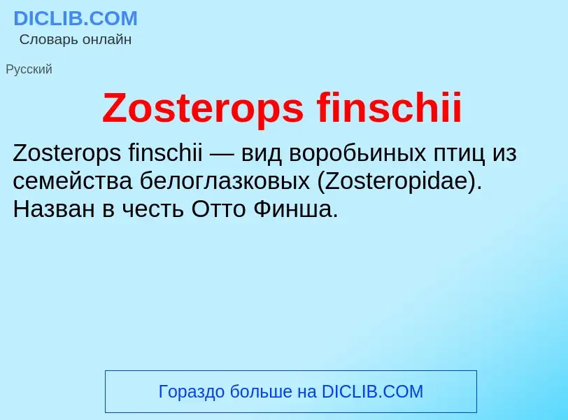 ¿Qué es Zosterops finschii? - significado y definición