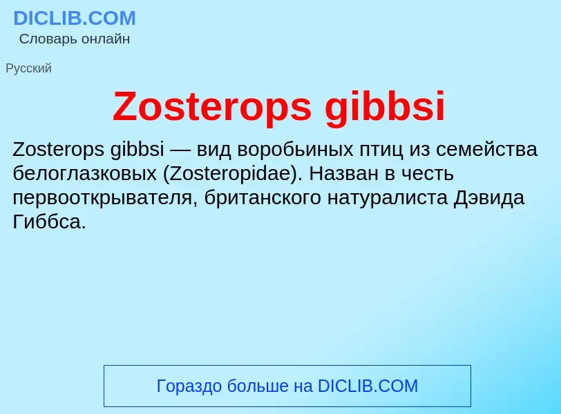 Что такое Zosterops gibbsi - определение