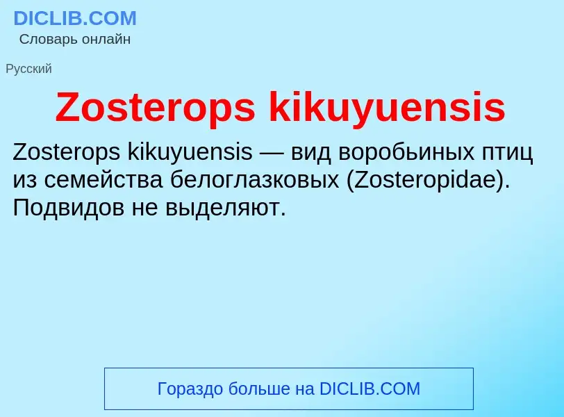 Что такое Zosterops kikuyuensis - определение