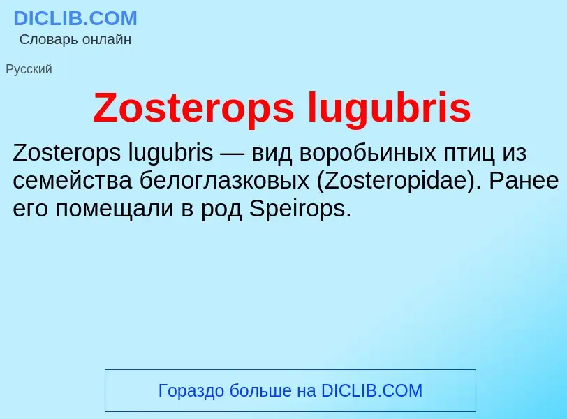 Τι είναι Zosterops lugubris - ορισμός