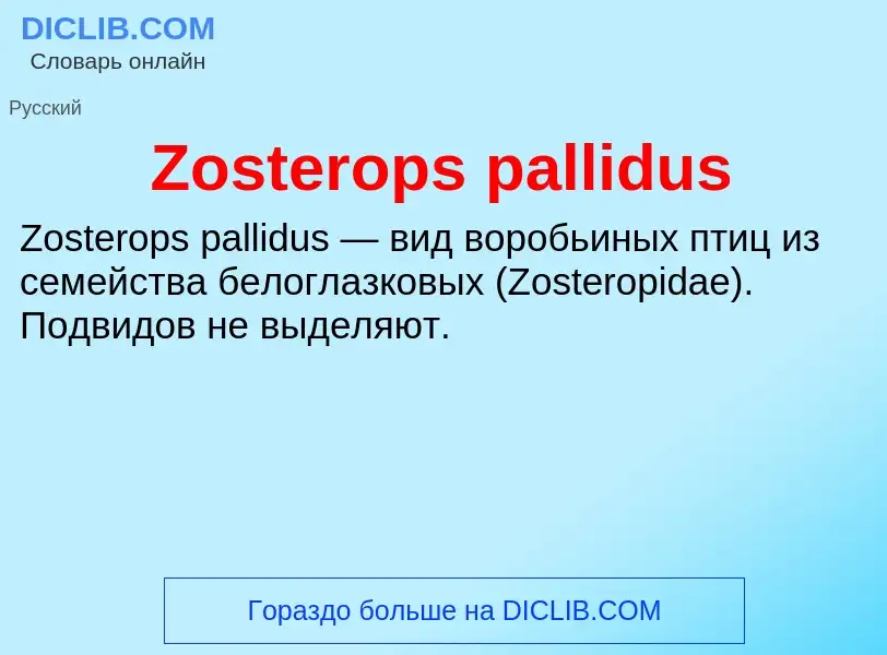 Что такое Zosterops pallidus - определение