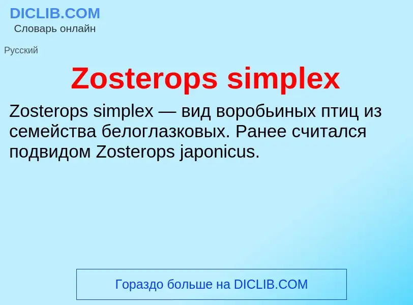 Что такое Zosterops simplex - определение