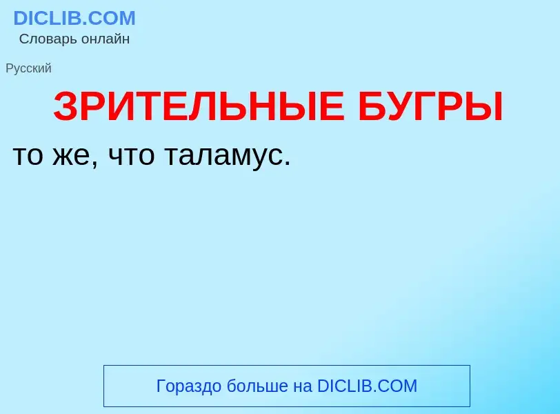 ¿Qué es ЗРИТЕЛЬНЫЕ БУГРЫ? - significado y definición